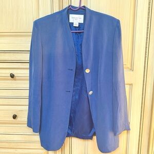 Jones New York Blue Silk Vintage Blazer
